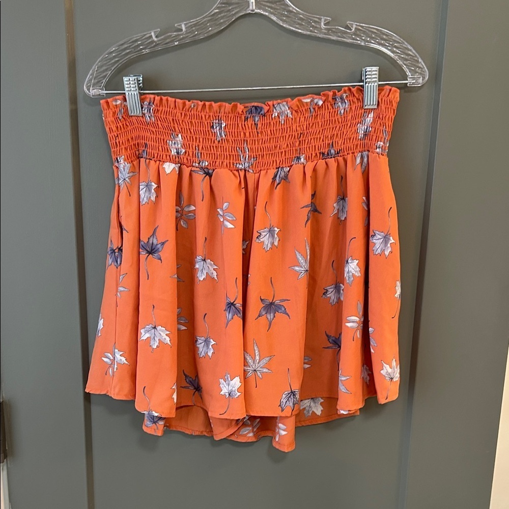 BUCKETLIST Orange Floral Women's Shorts size large